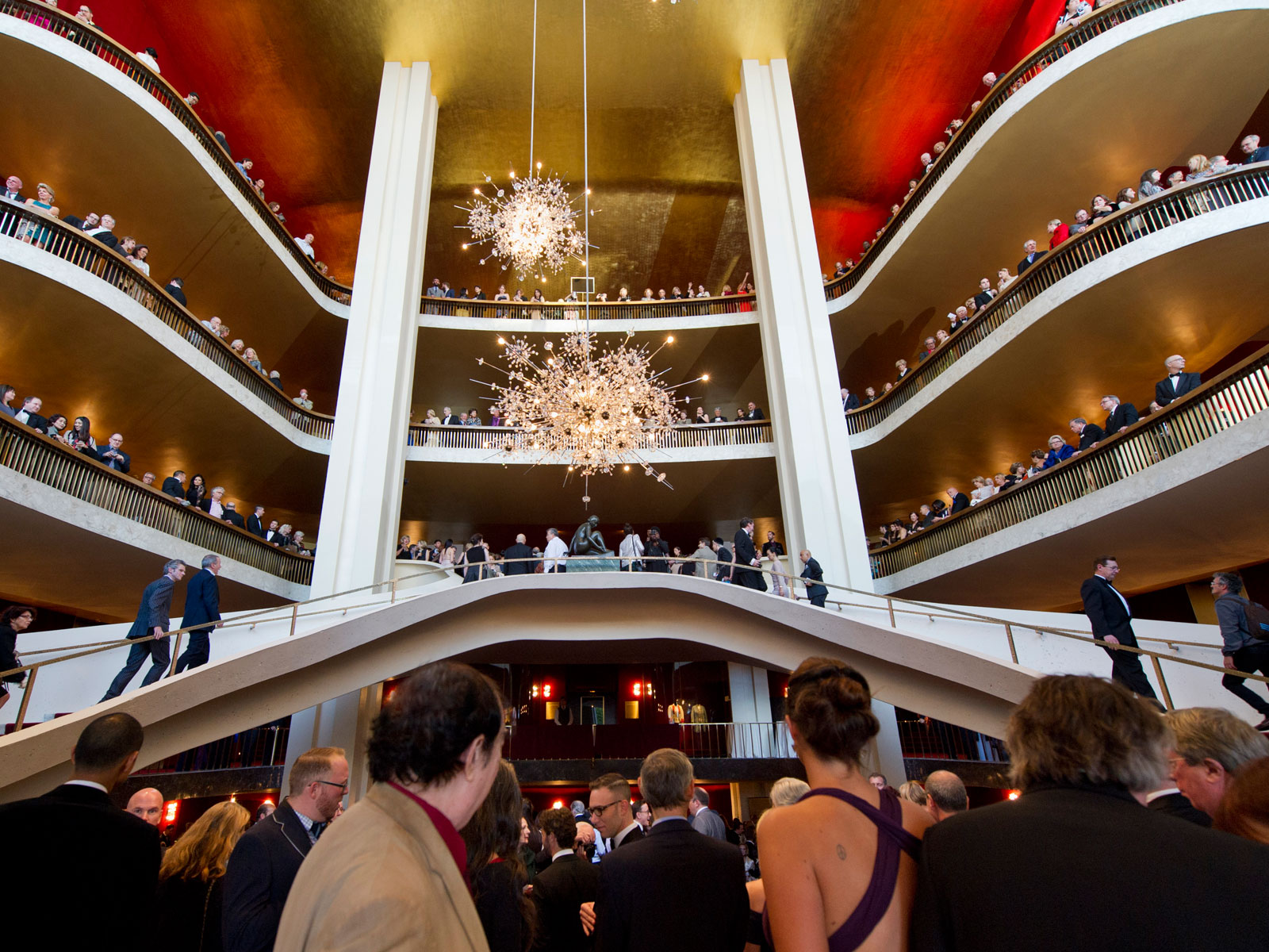 Lobby of The Metropolitan Opera before a performance.