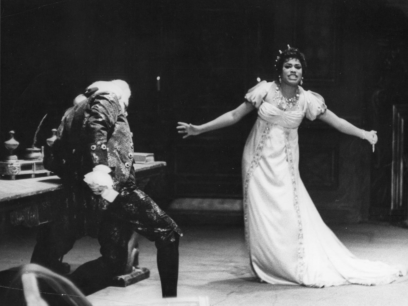 Price, Leontyne Title Role Tosca with Cornell MacNeil 1962 Louis Melancon.jpg